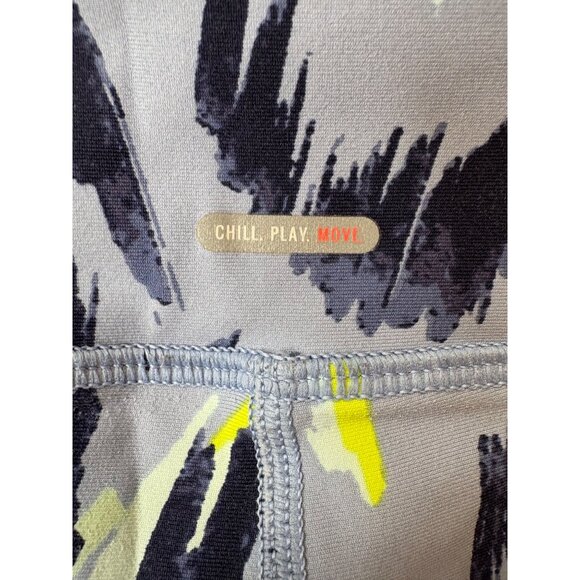 Aerie XL Chill Play Move Blue Leopard Print Cropped Leggings Pink Sides Mob Wife - Picture 5 of 10